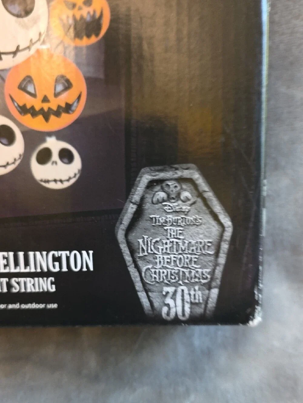Ellington Jack Skellington Skull and Pumpkin Light String - White & Orange